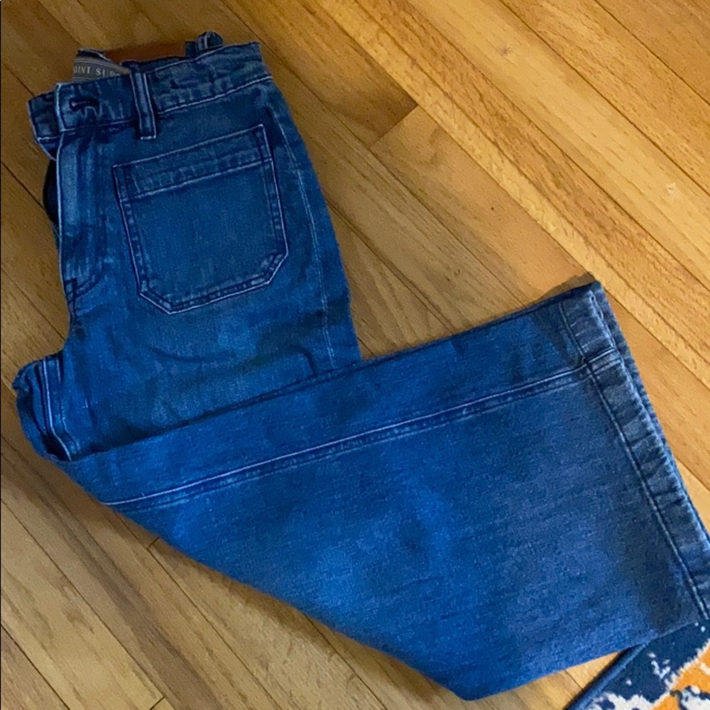 Point sur wide leg crop jeans